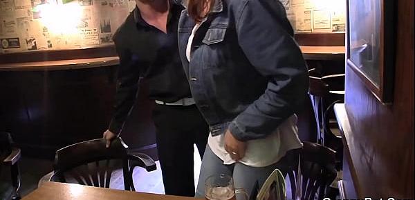  Guy picks up big tits old mature in the bar